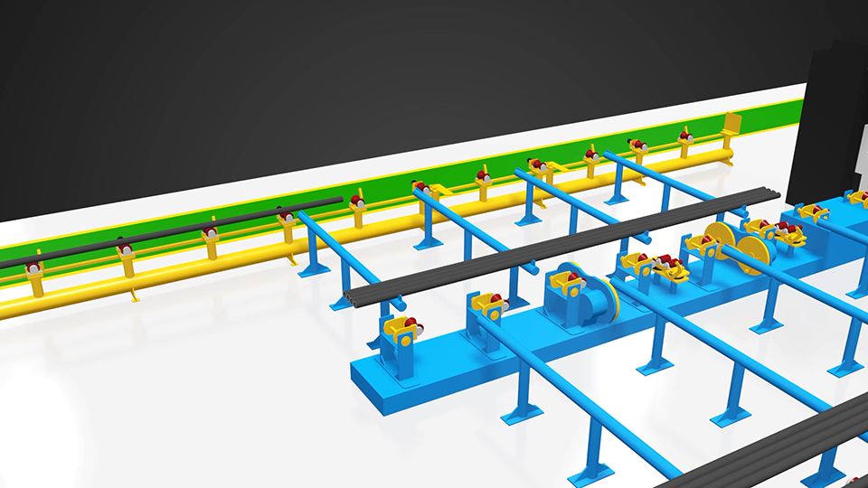 钢管加工流水线 三维产品动画