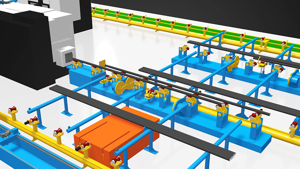 钢管加工流水线 三维产品动画